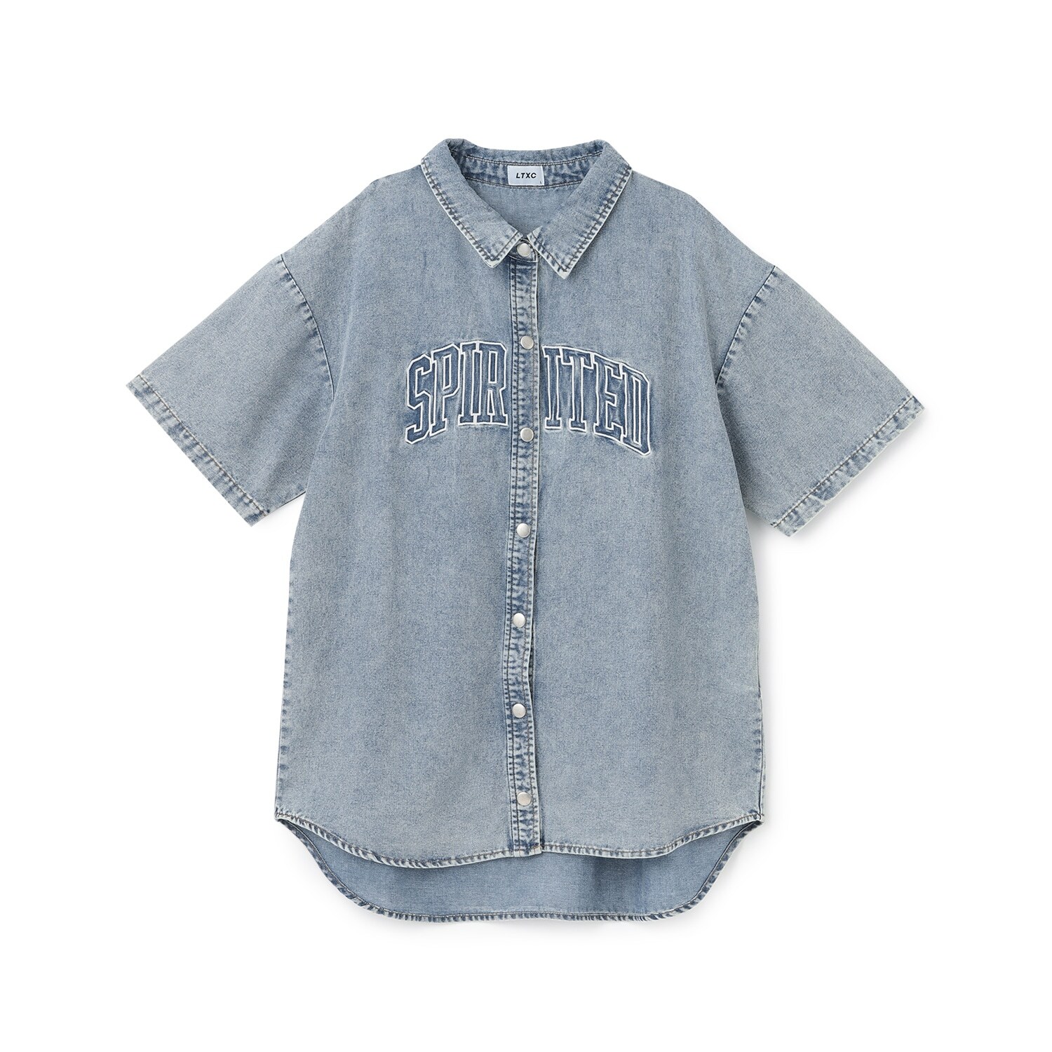 【LTXC/接触冷感】デニムルーズチュニックシャツワンピ