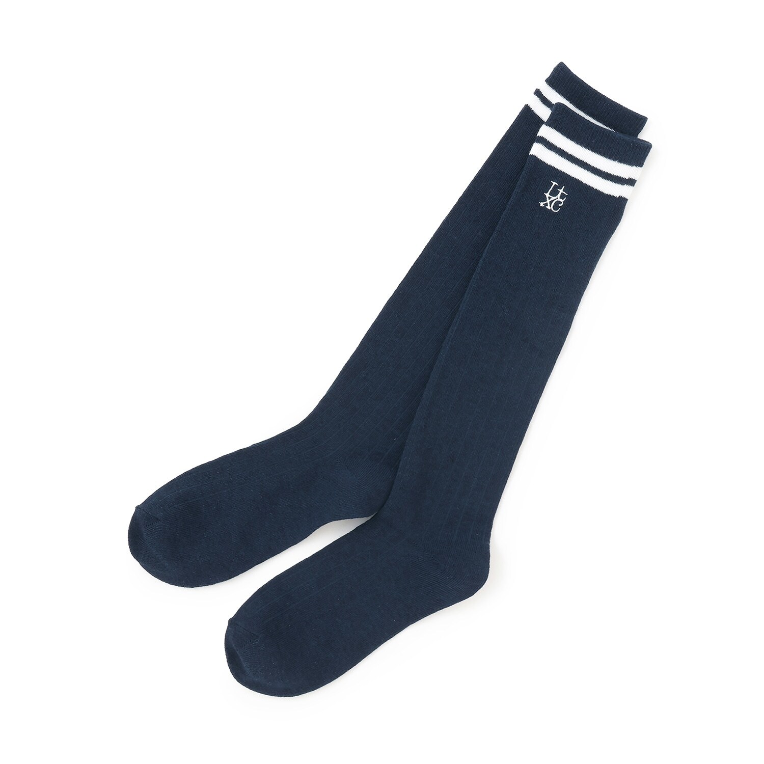 ラインリブハイソックス