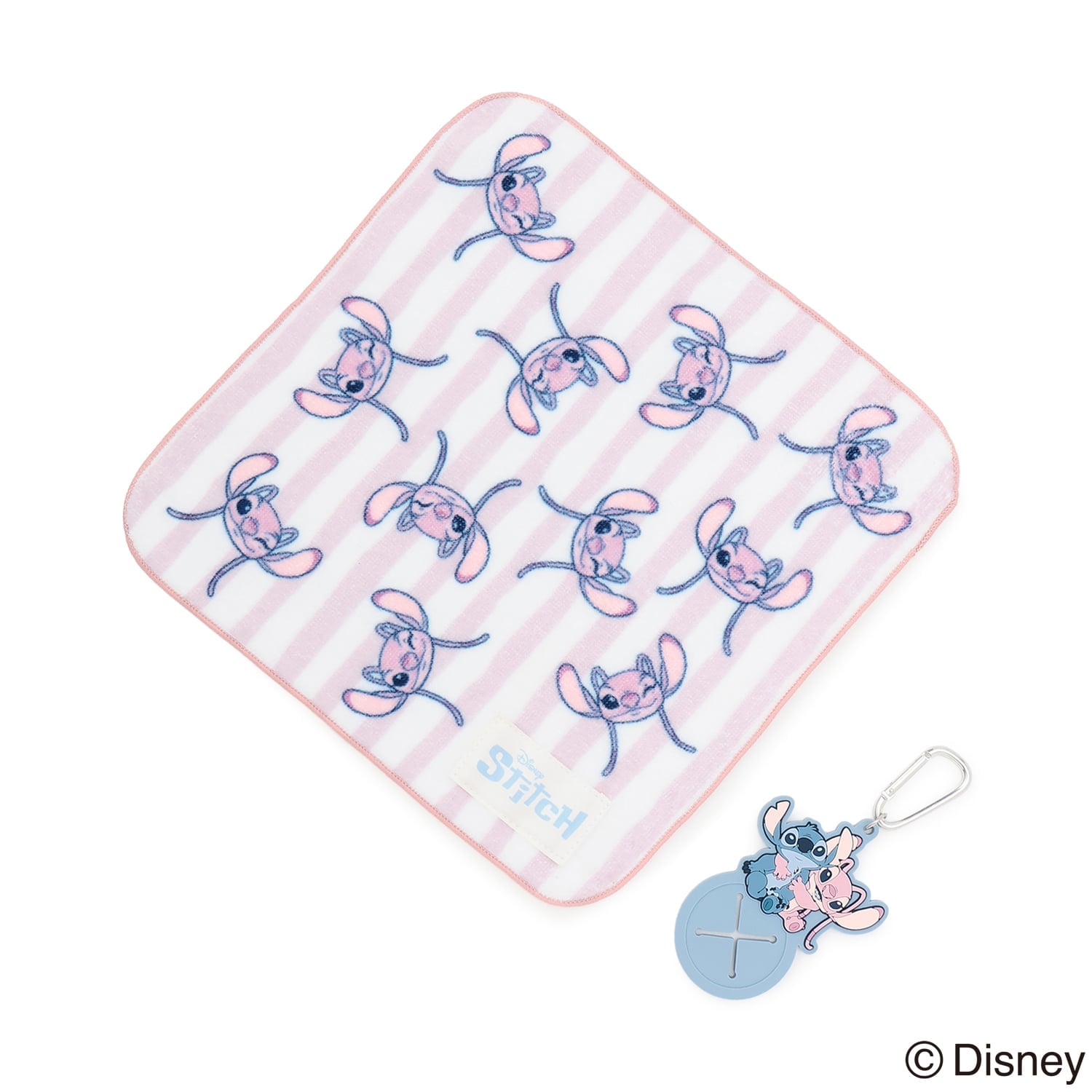 【Disney】【スティッチ】/【LTXC】カラビナ付きハンドタオル