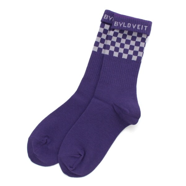 折り返しチェッカークルーソックス