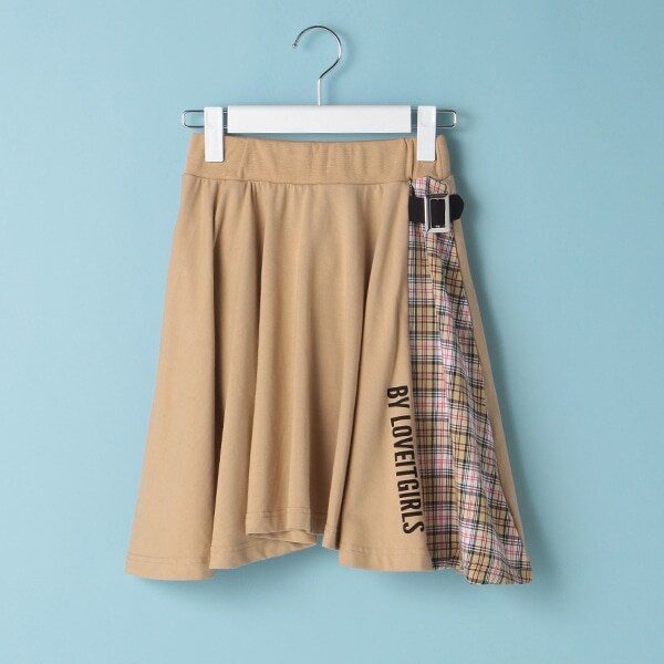 チェック切り替えフレアスカパン