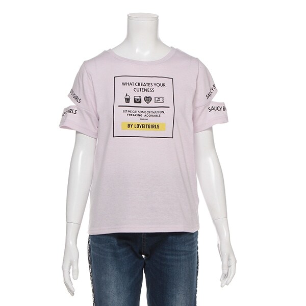 袖開きアイコンプリントTシャツ