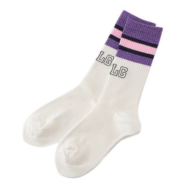 ラメラインリブハイソックス