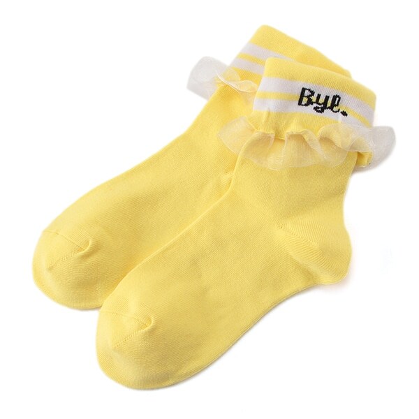 折り返しラインフリルソックス