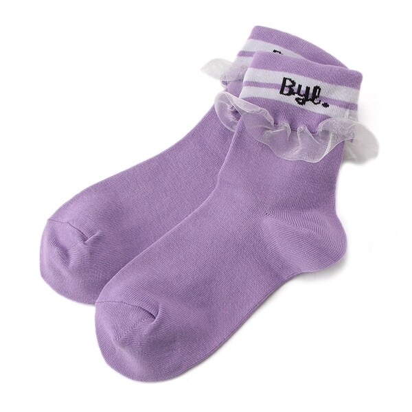 折り返しラインフリルソックス