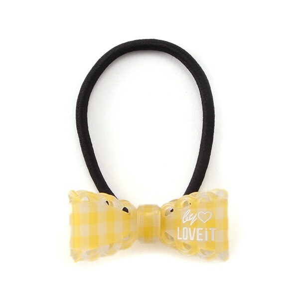 ロゴ入りギンガムリボンヘアポニー