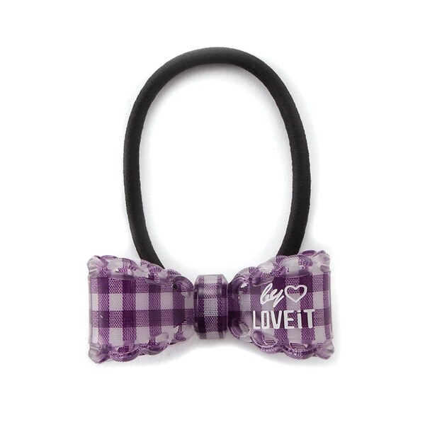ロゴ入りギンガムリボンヘアポニー