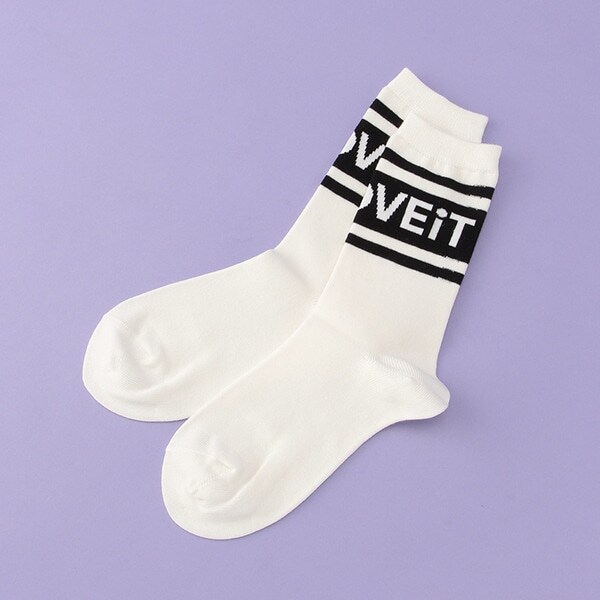 ロゴラインクルーソックス