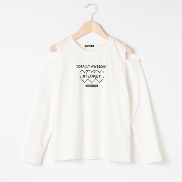 肩スリット長袖Tシャツ