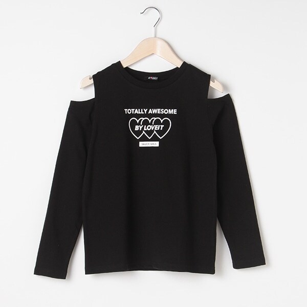 肩スリット長袖Tシャツ