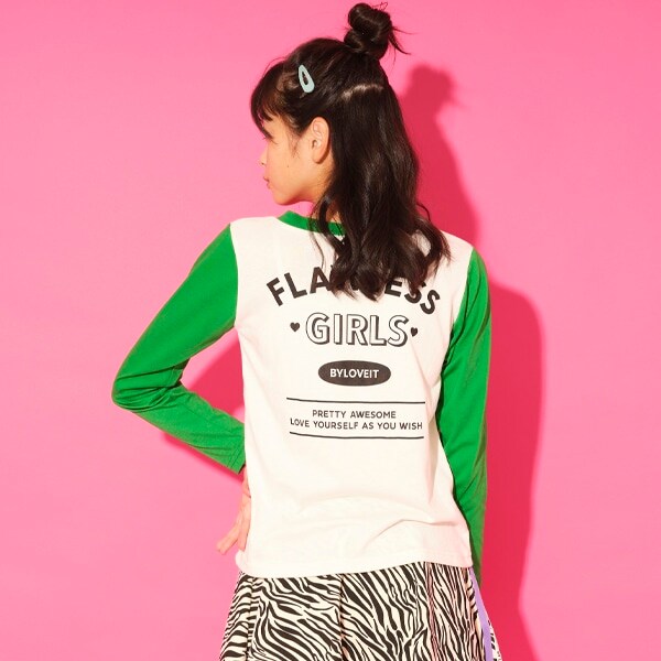 カレッジバックプリント長袖Tシャツ【PTPR】