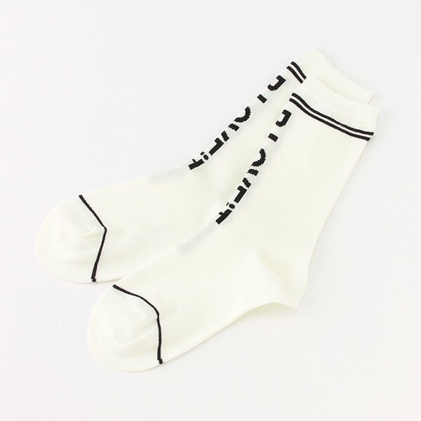 縦ロゴクルー丈ソックス【日本製】