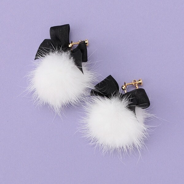 ミンクイヤリング【日本製】