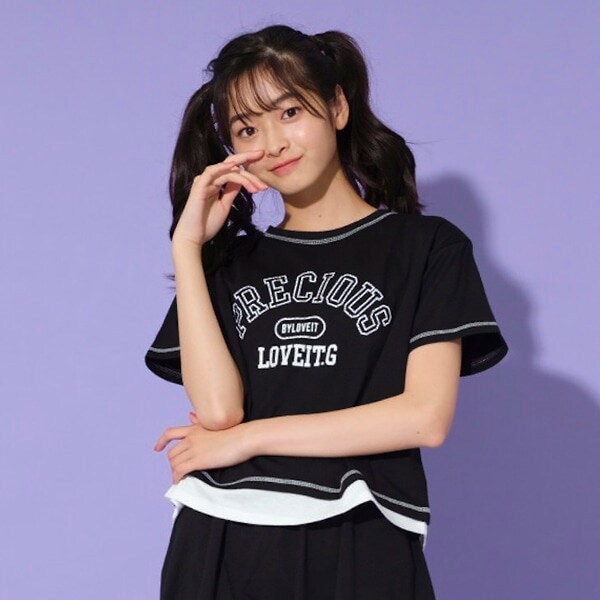 レイヤード風半袖Tシャツ