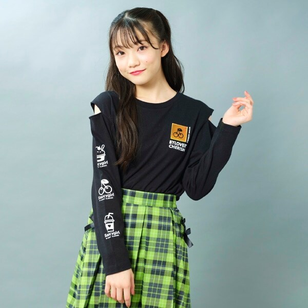 【WEB限定】肩あきPVCパッチ長袖Tシャツ