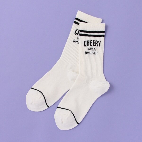 ロゴラインクルー丈ソックス【日本製】