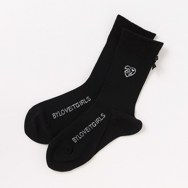 部分パイルクルー丈ソックス