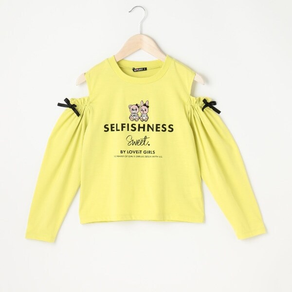 肩スリットリボンTシャツ