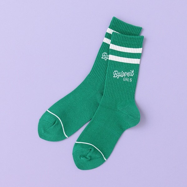 ラインロゴクルーソックス【日本製】