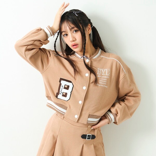 袖切り替え短丈スタジャン