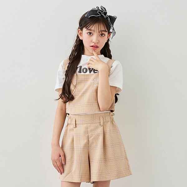 チェックビスチェセット