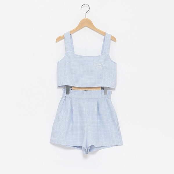 チェックビスチェセット