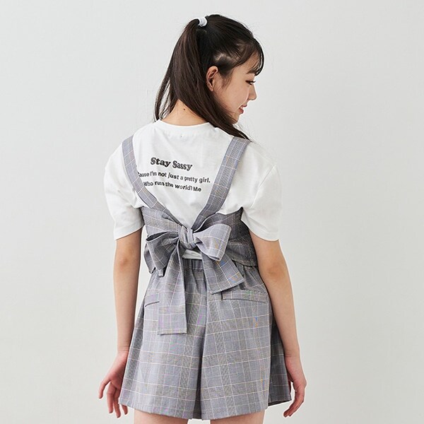 チェックビスチェセット