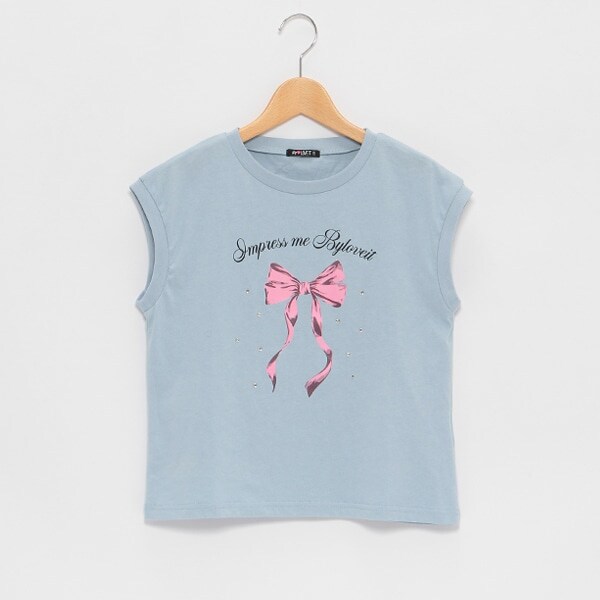 【WEB限定】キラキラビジューリボンTシャツ