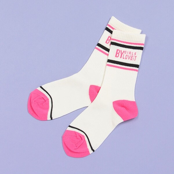 ラインロゴクルーソックス【日本製】