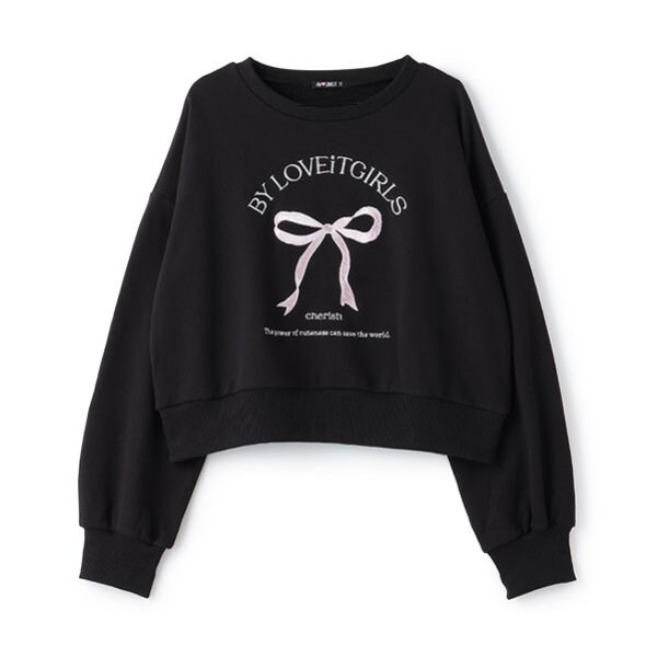 フロントリボン刺しゅうプルオーバー