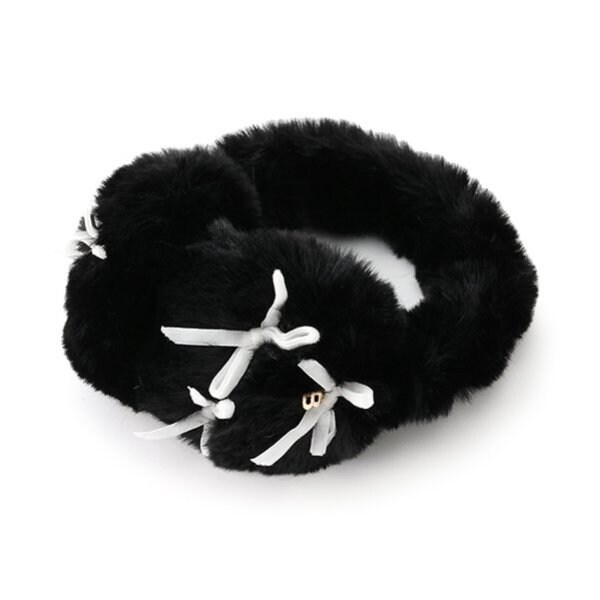 リボンつきファーイヤマフ