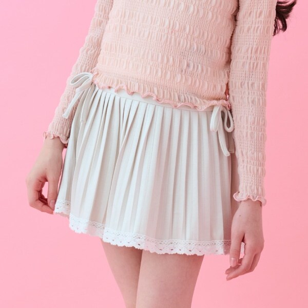 裾レースティアードプリーツ