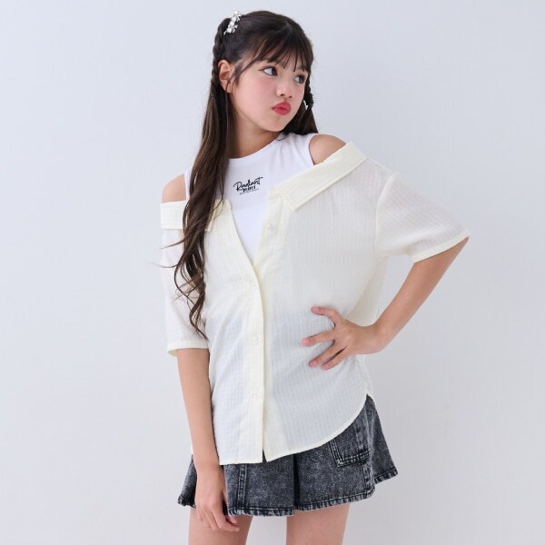 レイヤード風シャツ