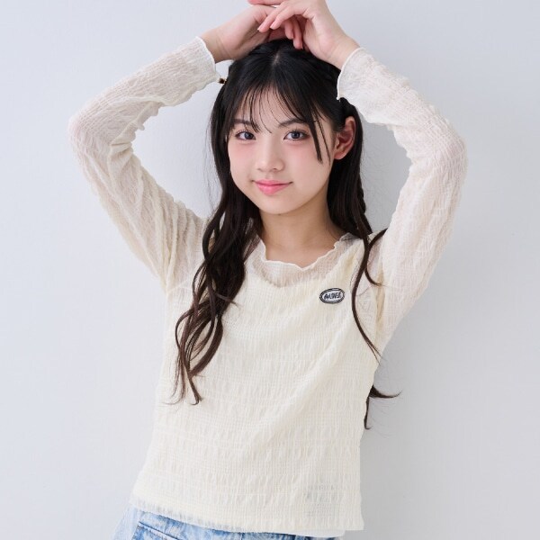 キャミつきシアシャーリングTシャツ