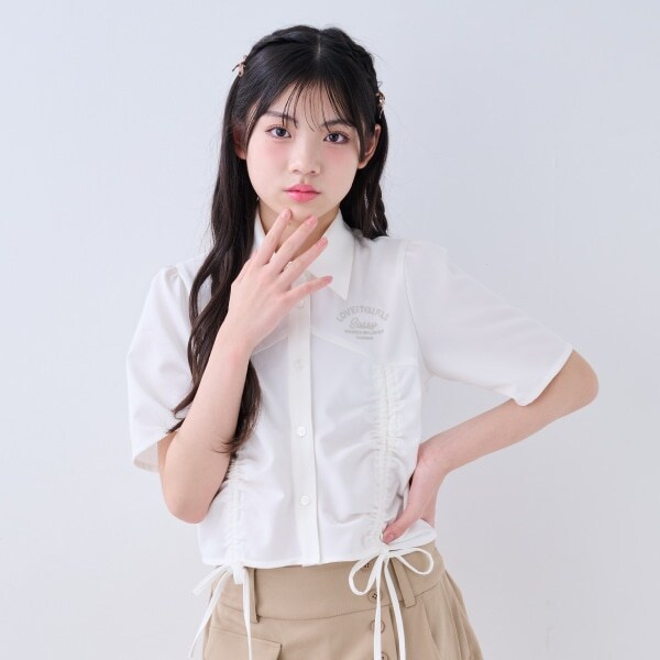 フロントドロストブラウス