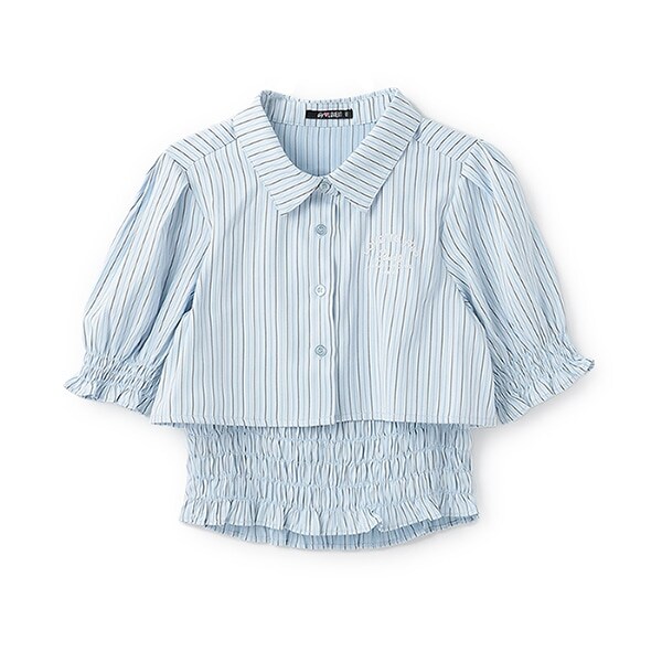 クロップド丈レイヤードブラウス