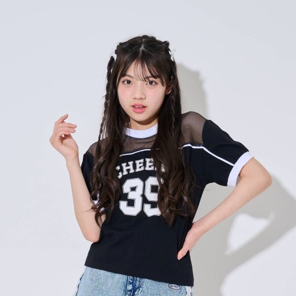 チュール切替Tシャツ