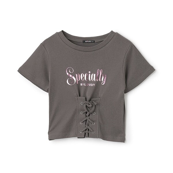 【ニコ☆プチ・Cuugal掲載】フロントレースアップＴシャツ