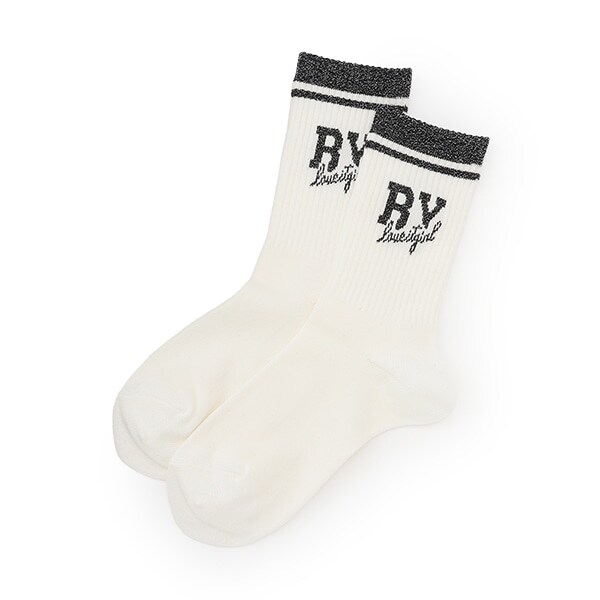 ラメロゴクルーソックス