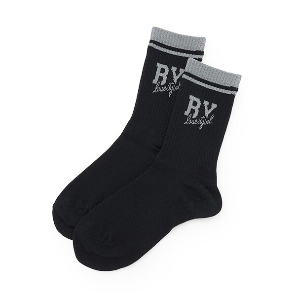 ラメロゴクルーソックス