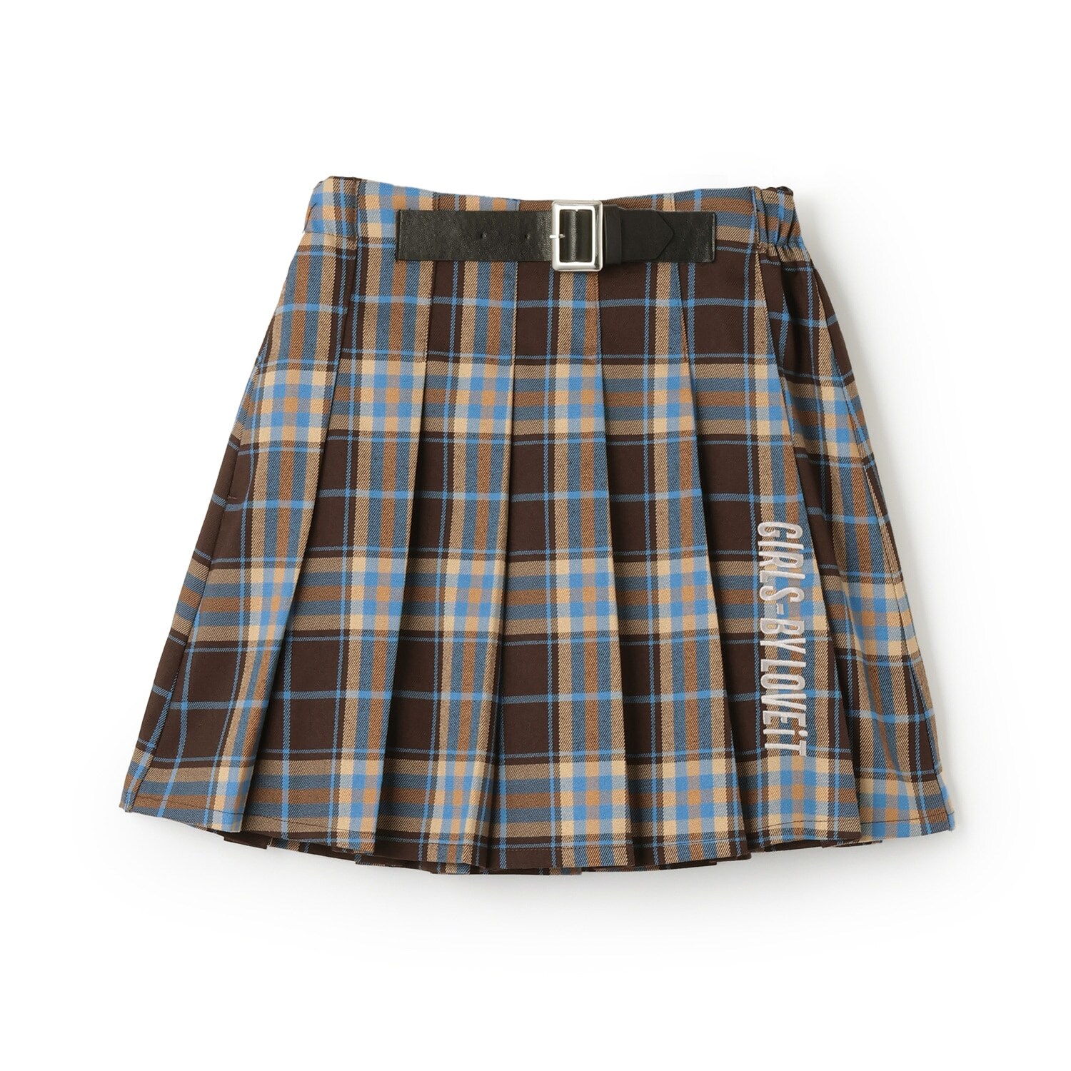 飾りベルトプリーツスカート