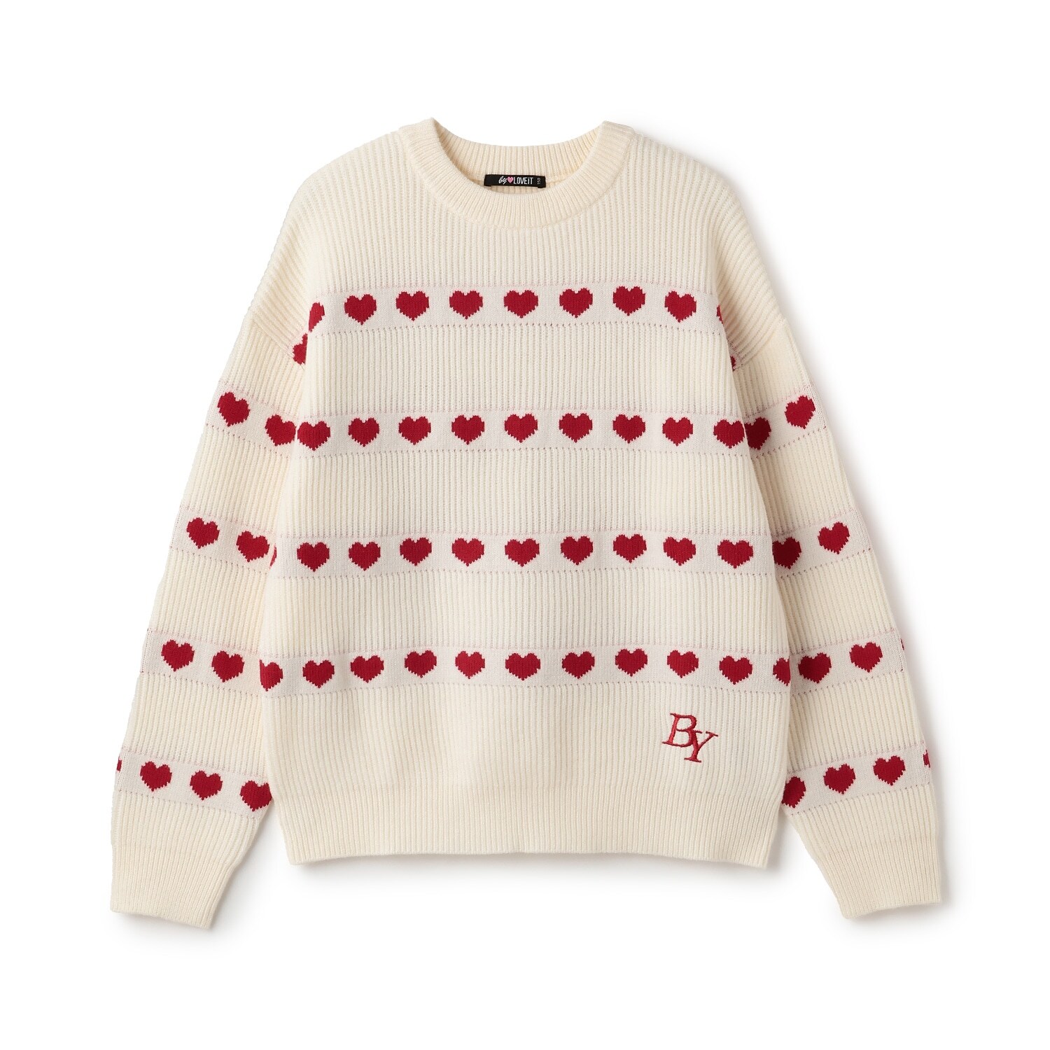 ハートボーダーニット