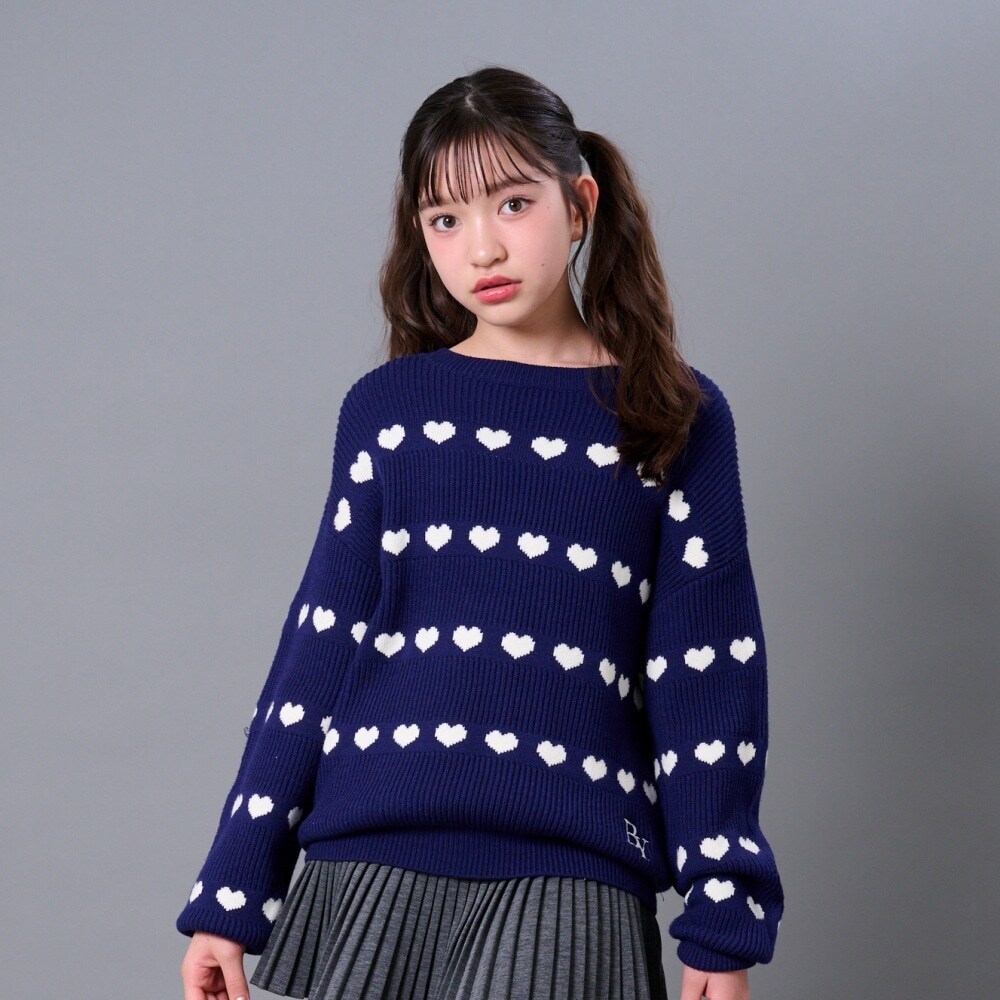 ハートボーダーニット