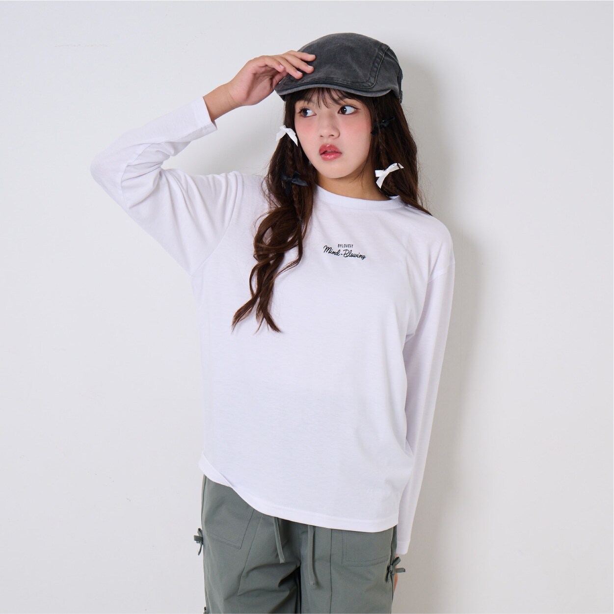 ミニロゴロング丈Tシャツ