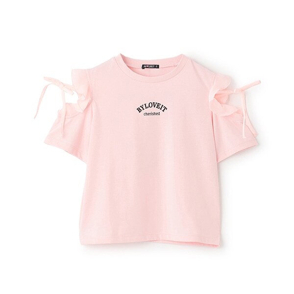 【大好評につき再入荷】【接触冷感】肩リボンバックハートTシャツ