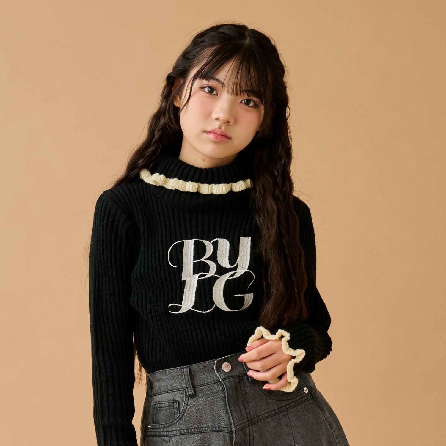 ロゴ刺しゅうテレコニット