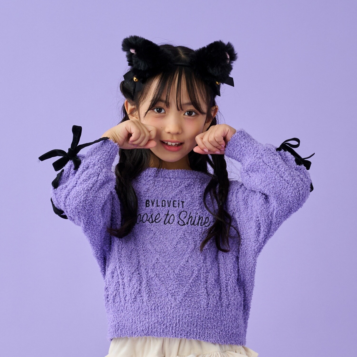 リボンモールニット