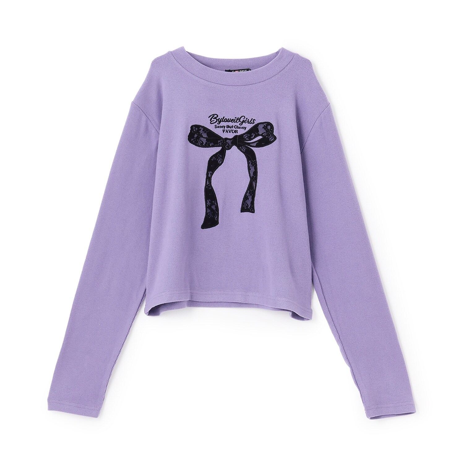 リボンパッチ長袖Tシャツ