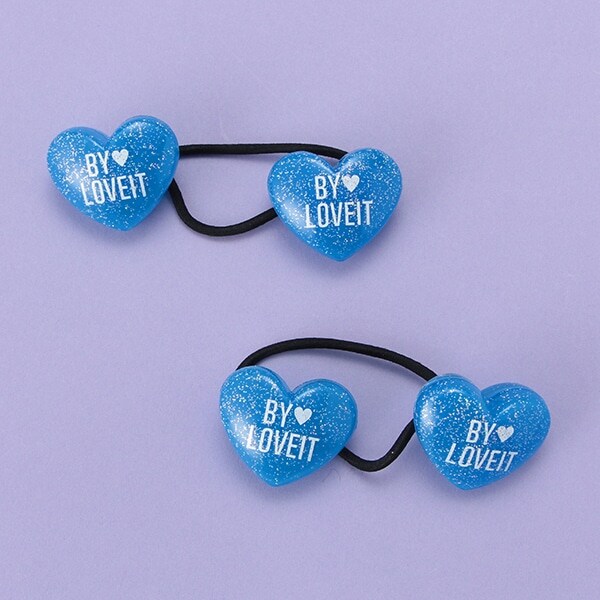 ラメハートヘアポニー2個セット