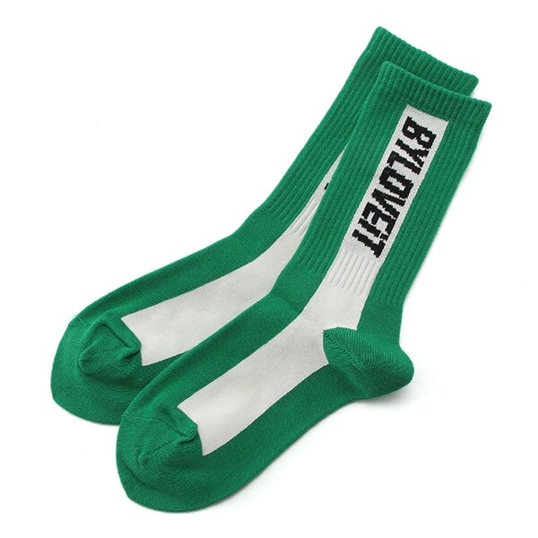 縦ラインロゴクルーソックス